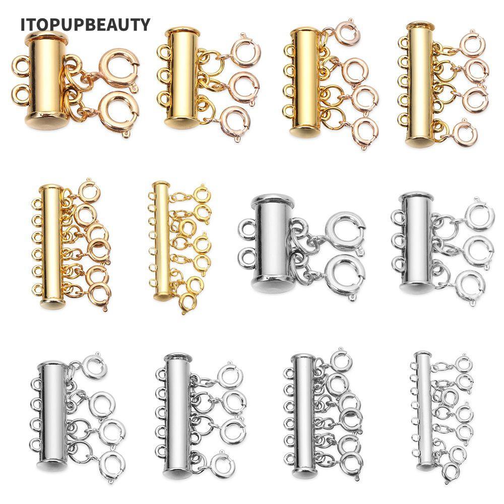 ITOPUPBEAUTY 1 ชิ้นสไลด์ Clasp ล็อค DIY สร้อยข้อมือชั้นเครื่องประดับอุปกรณ์เสริมหลอดล็อคตัวเชื่อมต่อ