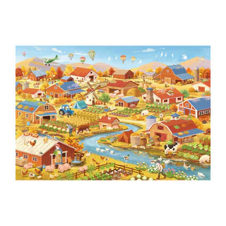 Idako [Art Blue 169.0] สติกเกอร์ภูมิทัศน์ขนาดใหญ่ 4 ชิ้น Prairie Farm 3d Miniature diy Decompression SS058