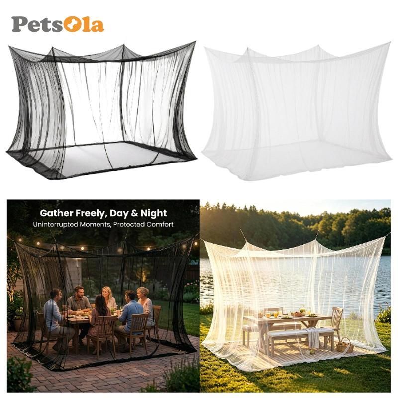 [PETSOLA] Fly Net Fine Mesh โพลีเอสเตอร์มุ้งกันยุงสวนกลางแจ้ง Patio Protection Cover สําหรับ Gazebo 