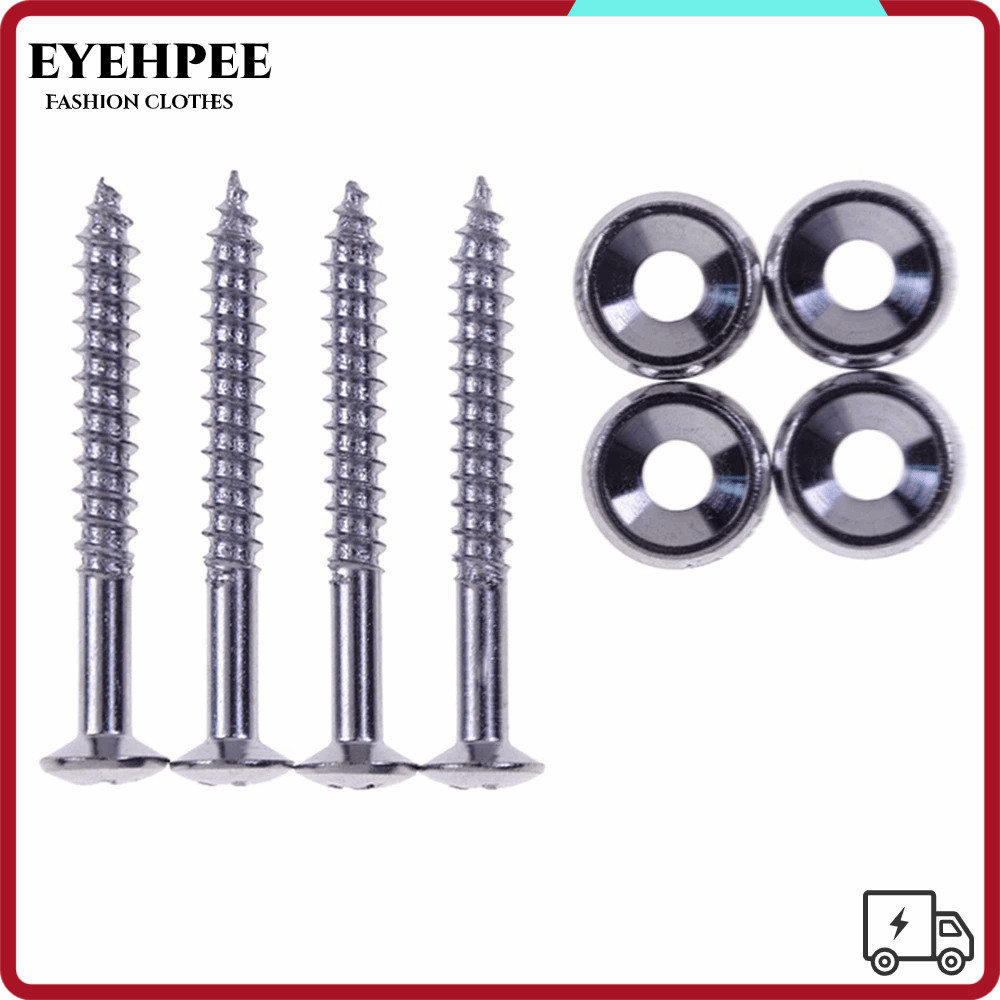 EYEHPEE 4PCS คอ Joint Bushings, Silver โลหะกีตาร์คอสกรู,ทนทานกีตาร์คอ Joint Ferrules กีตาร์ไฟฟ้า