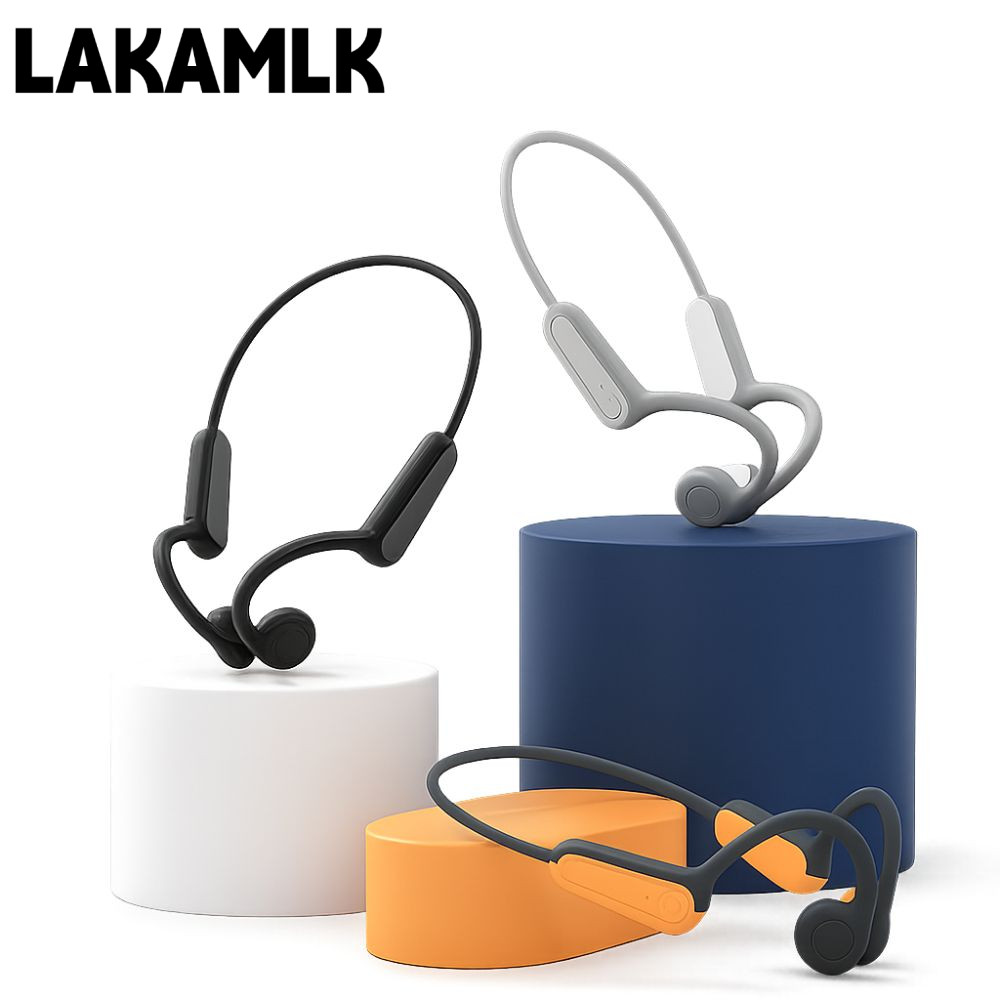 LAKAMLK Sport Headphone, Real Bone Conduction หูฟังในตัวไมค์ Bone Conduction, Type-C ชาร์จ Sweatproo