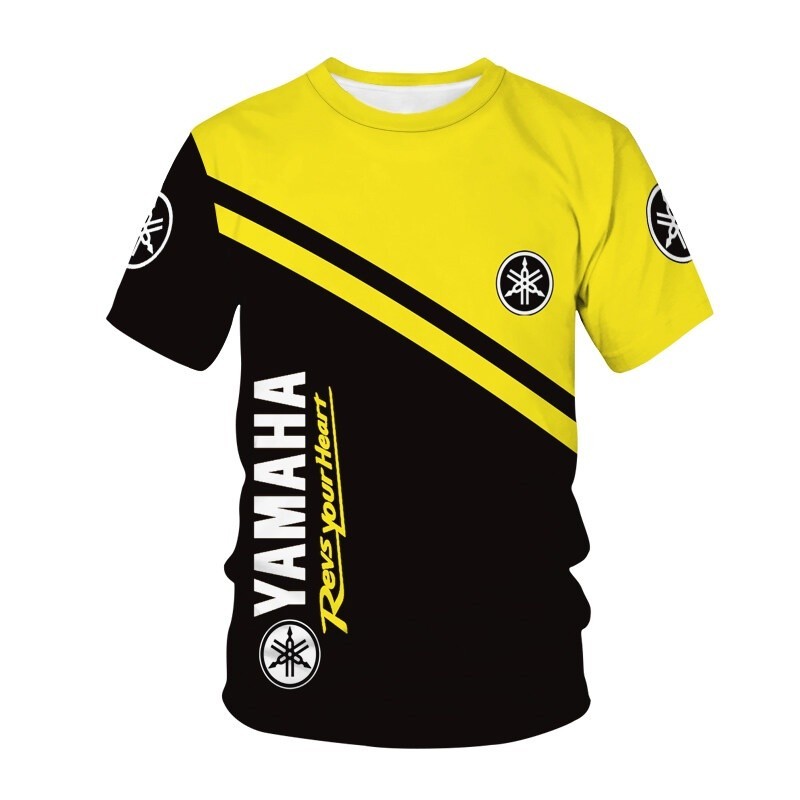 ขายร้อน ยามาฮ่า ขี่มอเตอร์ไซค์เสื้อยืดระบายอากาศสบายแห้งเร็วผู้ชายฤดูร้อนลูกเรือคอลําลองแขนสั้นด้านบน