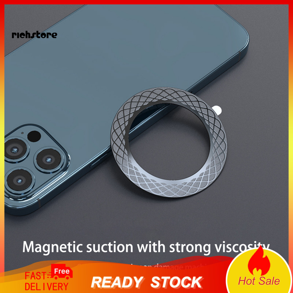 <richstore> การจัดตําแหน่งที่แม่นยํา Ultra-thin Stable Safe Magnet Ring Universal Wireless Charging 