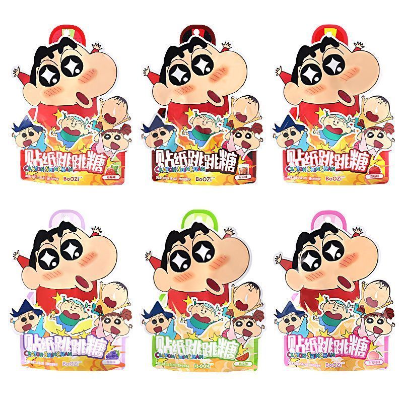 [40 ซอง] BoOZi Crayon Shin-Chan Sticker Popping Candy Cola Nut Flavour Candy Fun Snacks 7-24v