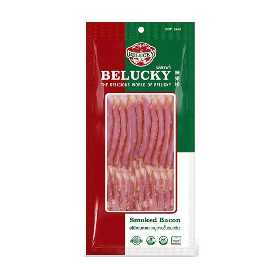 บีลัคกี้ สโมคเบคอน Belucky Smoked Bacon 190g.