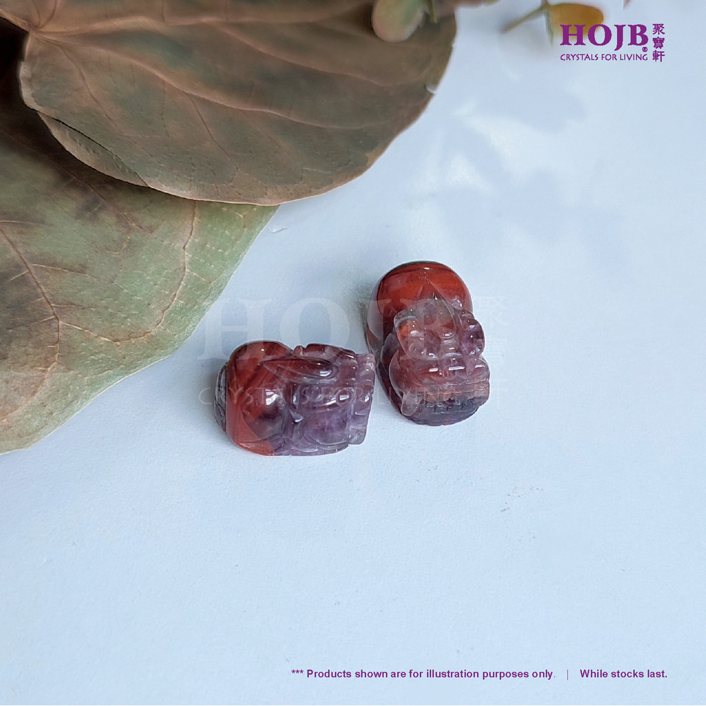 HOJB Canadian Auralite-23 6A Prosperity Feng Shui Pi-Xiu Charm จี้ 19-22 มม. ประดับคริสตัล Yougao 貔貅