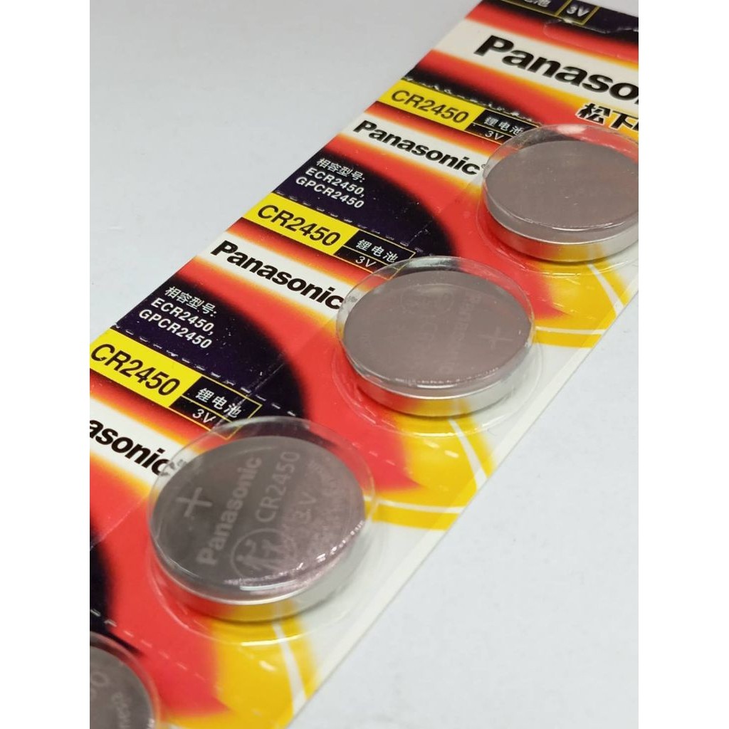 ดีทน ถ่าน CR2450 แท้ 100% ของ Panasonic สำหรับรีโมทรถยนต์ แรงดัน 3V ขนาด 24.5x5mm ใช้กับนาฬิกาและเครื่องมือทางการแพทย์