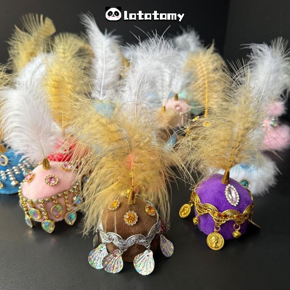 LATATPH Mini Pointed Hat, Pointed Rhinestone Thnic ตกแต่งหมวก,สําหรับเส้นรอบวงศีรษะ 5-7 ซม.Mini Feat