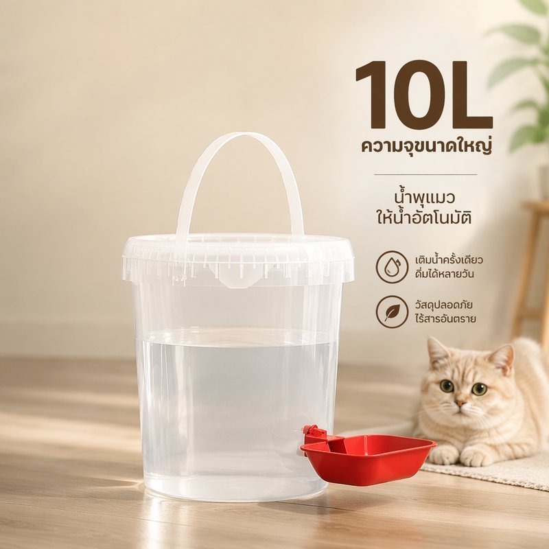 ที่ให้น้ําสัตว์เลี้ยงถังดื่มอัตโนมัติความจุขนาดใหญ่ที่ถอดออกได้ไร้สายแมวสุนัขชาม