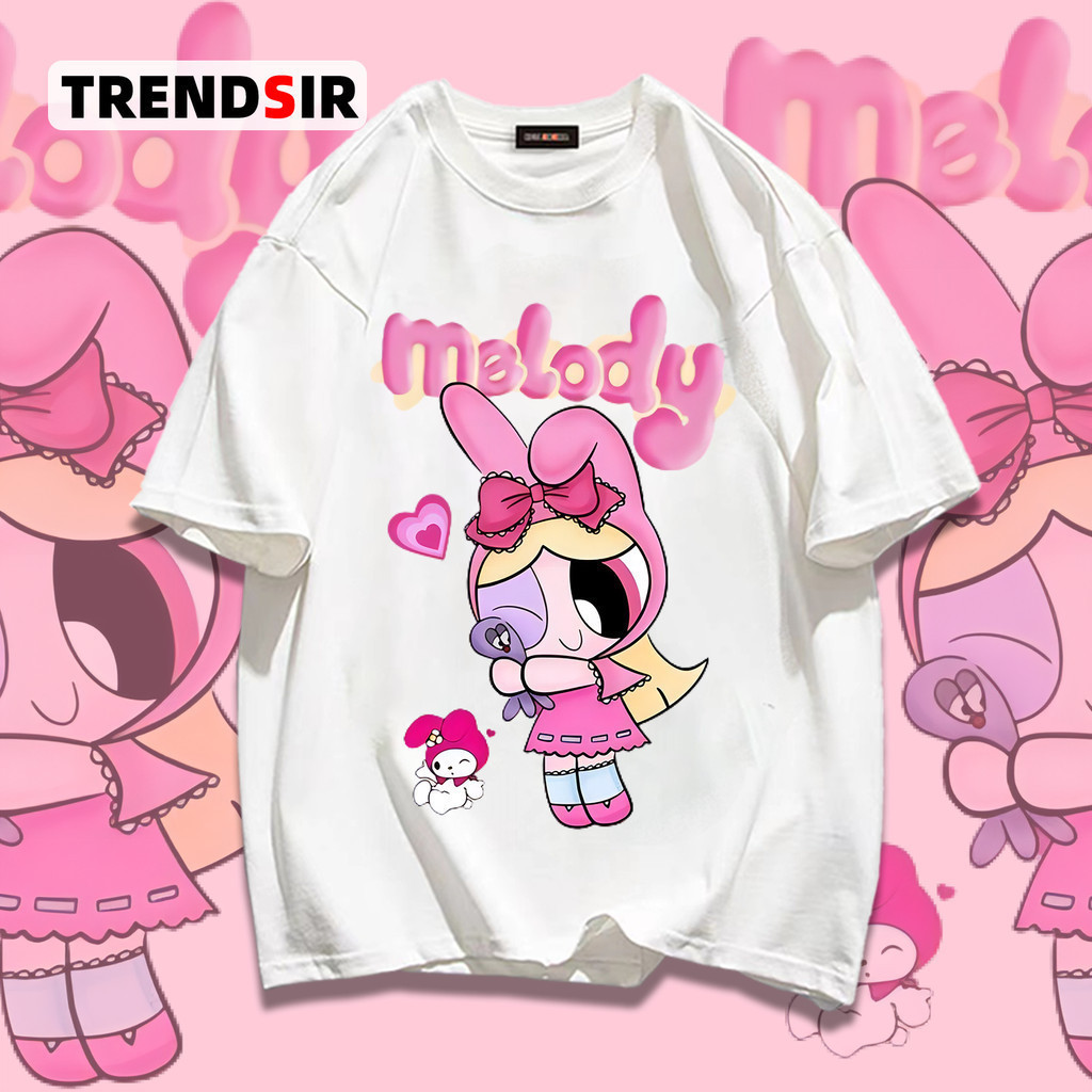 EEMB ใหม่ TrendSir NEW เสื้อยืดคอกลมแขนสั้น เสื้อยืดแฟชั่น The Powerpuff Girls ผ้าคอตตอน 9สี M-3XL