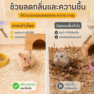 วัสดุรองกรงแฮมสเตอร์ ซังข้าวโพดธรรมชาติ แห้งไร้ฝุ่น ดูดซับกลิ่น ปูพื้นกรง หนูแฮมสเตอร์ 1000g