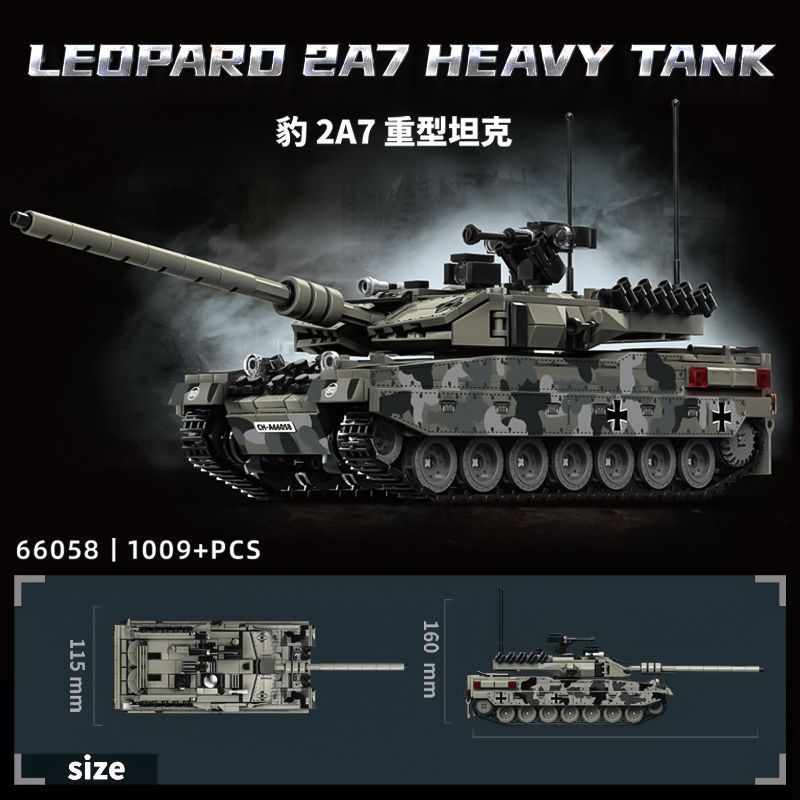 Leopard 2A5 รถถังหลักประกอบอาคารบล็อกรุ่น Leopard Track รถหุ้มเกราะ Leopard 2A7 Boy