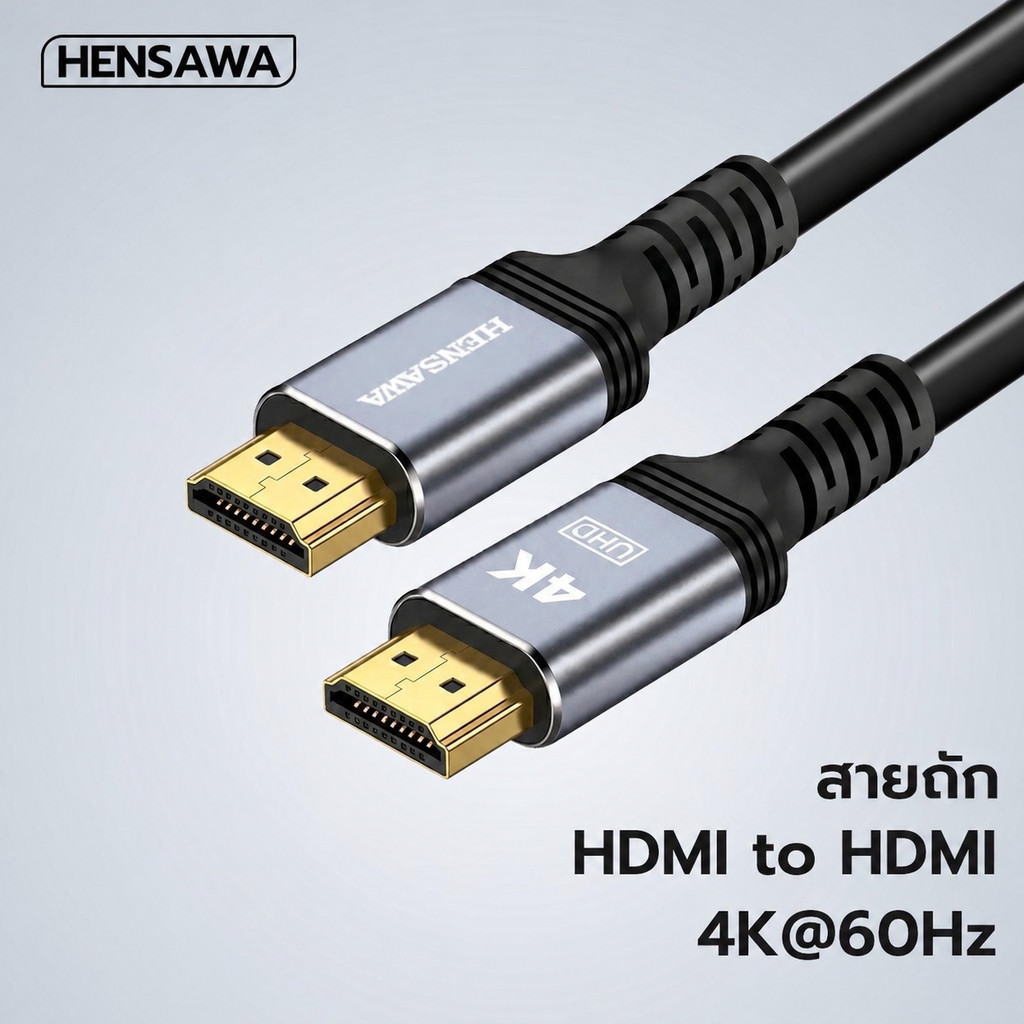 HENSAWA รุ่น VC104-107 สาย HDMI To HDMI 2.0 4K 60HZ 18Gbps 8K 60HZ 48Gbps เชื่อมต่อกับจอมอนิเตอร์และทีวี