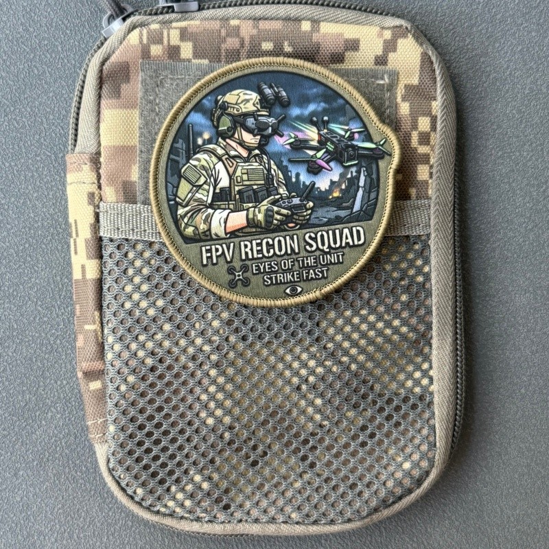 "FPV Recon Squad" Patch Tactical Badge พิมพ์ตะขอและห่วงกระเป๋าเป้สะพายหลังเสื้อผ้าสติกเกอร์ปลอกแขน