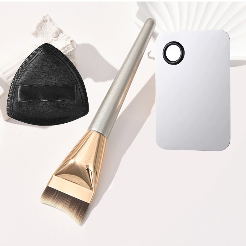 แปรงรองพื้น Ultra-Thin No-Eat Powder Flat Head Beveled Crescent Novice Seamless เกาหลีคอนซีลเลอร์หัว