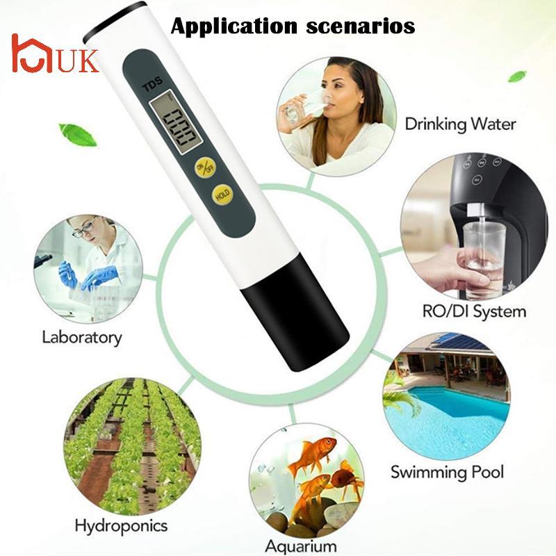 UK 0.01 Tds Ec PH Meter สําหรับปากกาทดสอบ PH ดิจิตอลคุณภาพน้ํา 0-14 PH Range TH