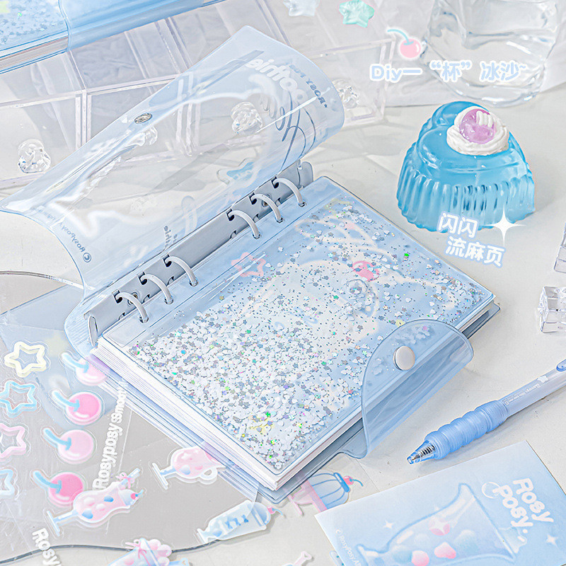[คลังสินค้าพร้อม] Frosty Series Smoothie Handbook Summer Smoothie Theme Sparkling Glitter Handbook W