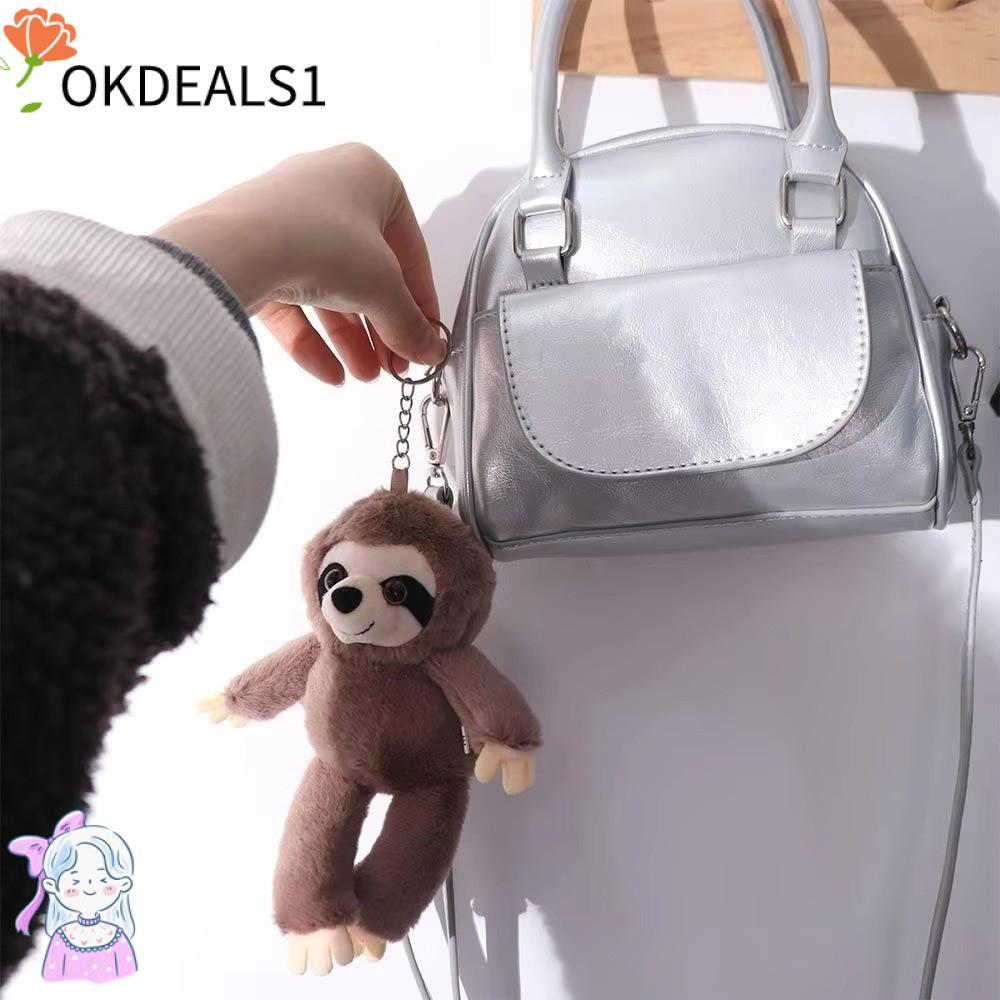DEALSHOP Sloth จี้ขนาดเล็ก, จี้จําลองตุ๊กตาสัตว์ Sloth, พวงกุญแจจําลองนุ่ม Sloth Pendan