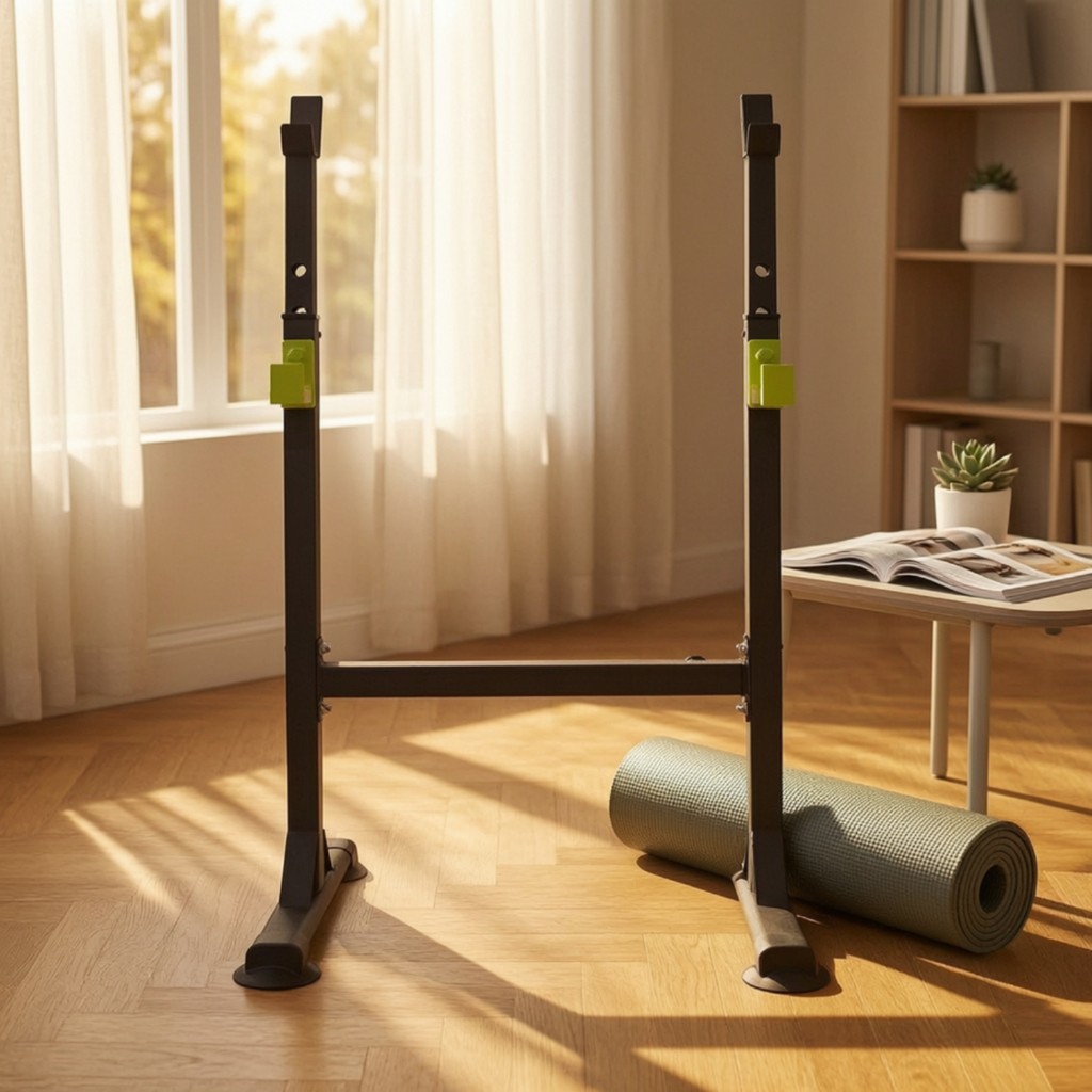 Squat Rack Compact Squat Stand Barbell Rack พร้อมความปลอดภัยจับประหยัดพื้นที่ Stable สําหรับ Powerli