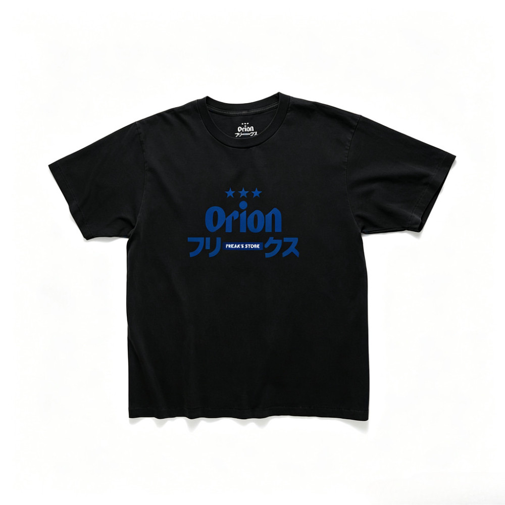 Orion FREAKS STORE ญี่ปุ่นพิมพ์รอบคอแขนสั้นOkinawa Beer Limited Edition 100% Cottonผู้ชาย 200GSM Unisex Plus Size Tee XS-3XL
