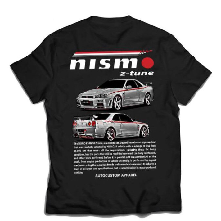 Nissan SKYLINE GTR R34 NISMO Z-TUNE SPECIAL EDITION ผ้าฝ้ายรอบคอพิมพ์เสื้อยืด S-5XL