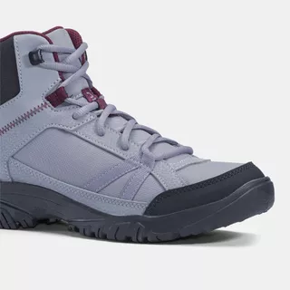 Decathlon Women’S Hiking Boots - Nh100 Mid รองเท้าหุ้มข้อผู้หญิงสำหรับใส่เดินป่า รุ่น Nh100 - Grey