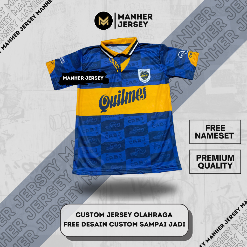 เสื้อยืด Retro Boca Junior แบบกําหนดเองพิมพ์ลายเต็ม