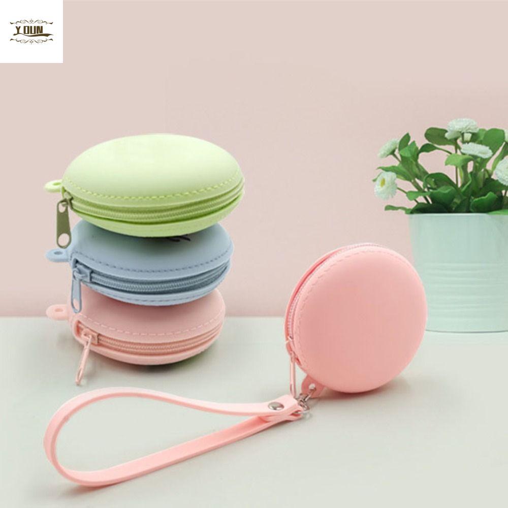 IVEYOUNG Coin Wallet, Silicone Small Coins Bag, Cute Round Key Ring Key Bag Kid