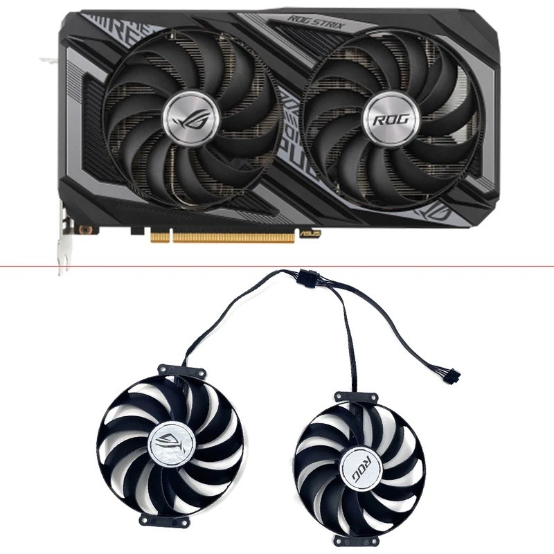 * 2PCS พัดลมระบายความร้อนสําหรับ ASUS Dual Radeon RX 6700 XT OC Edition GDDR6 RX6600 XT 95 มม.CF1010