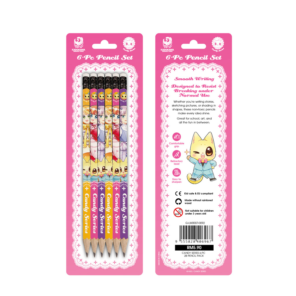 6-PC 2B Pencil Pack (Candy/X-VENTURE)