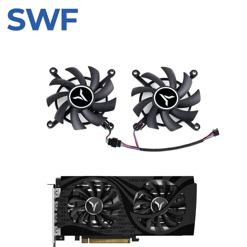 *RTX 3060 พัดลมระบายความร้อนสําหรับ YESTON RTX 3050 3060 Ti RX 6500 6600 XT GAGE การ์ดวิดีโอ Cooler 