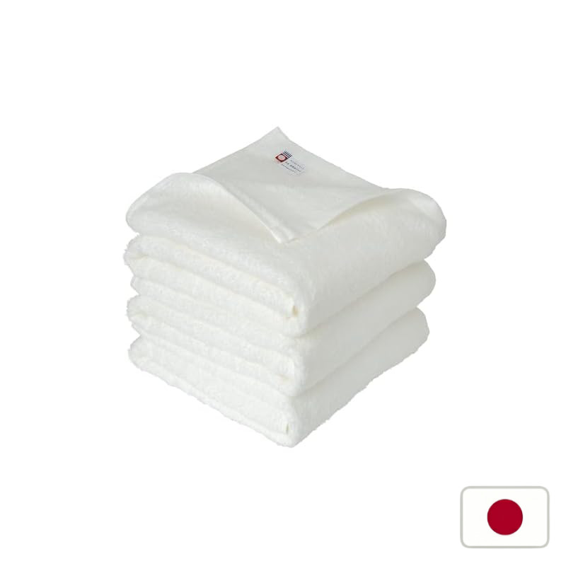OruTa Imabari Towel Bath Towel Set of 3 Lightweight Quick-Dry Made in Japan Natural 65x120cm 100% Co