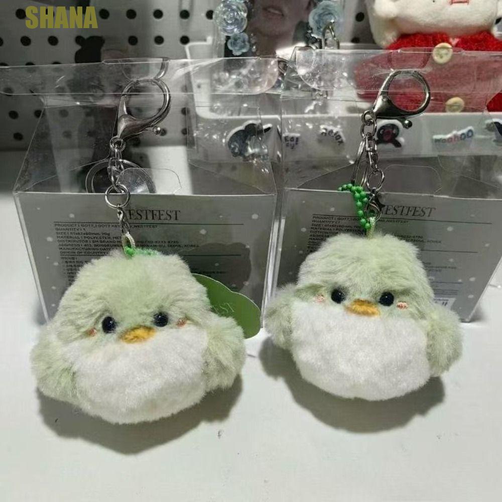SHANA Bird Plush จี้, BamBam ตุ๊กตา GOT7 พวงกุญแจตุ๊กตา, ตุ๊กตาสัตว์สีเขียว JinYoung Jackson 8 ซม.แหวนกุญแจนกของเล่นเด็ก
