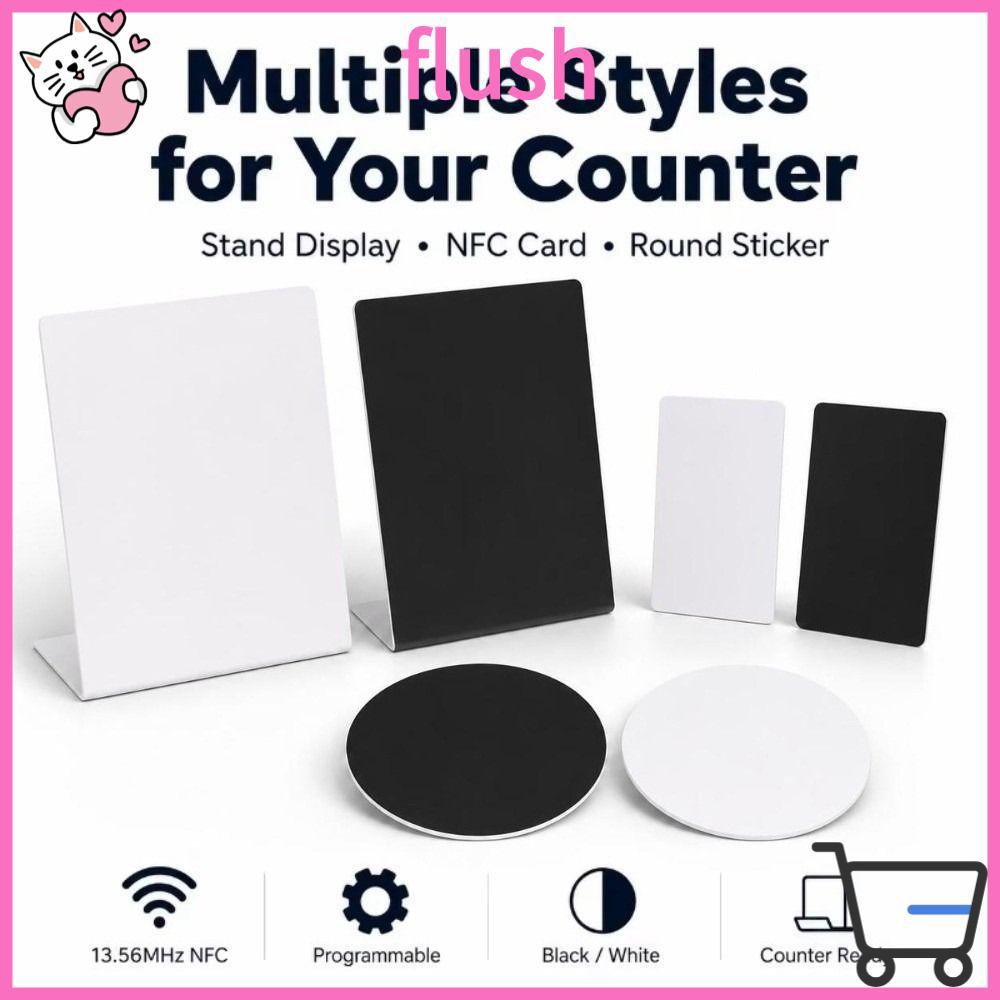 FLUSH NFC Review Display Card, โปรแกรมนํากลับมาใช้ใหม่ NFC Counter Sign, แบตเตอรี่อะคริลิคฟรี Tap to