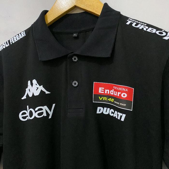 【S-3XL】 kaos polo 46 motop premium cotton combed kcs apparel - polo black vr46, M