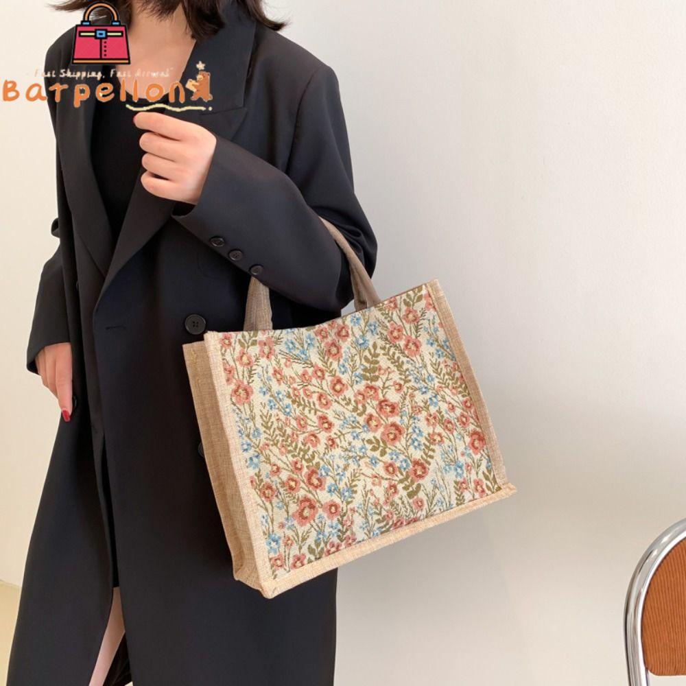 BARPELLON Flax Tote Bag Fashion Simple Casual Mummy Bag