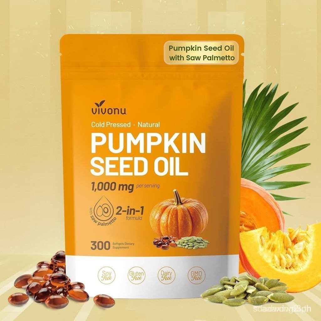 VivoNuPumpkinSeedOilwithSawPalmettoCapsules|ColdPress,PureVirginOil,EssentialFattyAcids&Phytosterols