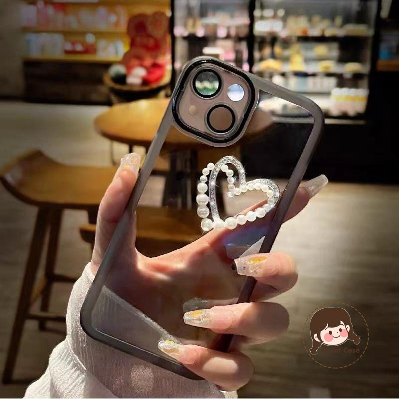 หรูหรา 3D Pearl Love Heart เคสโทรศัพท์สําหรับ Vivo V27 V25 V27E V25E V23E V21E V20 V20E V17 Neo V9 T