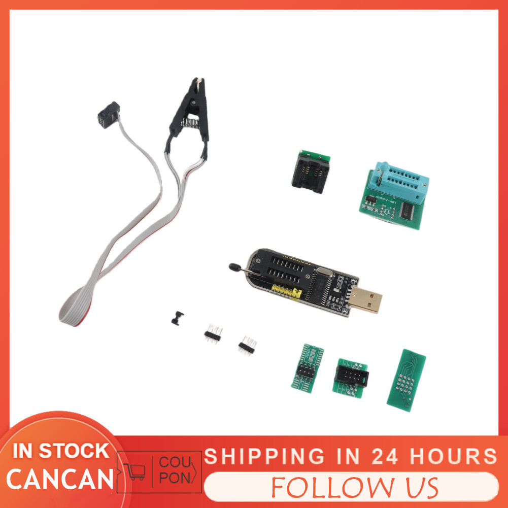 Cancanshop Cancanshop YWBL-WH โปรแกรมเมอร์ USB ch341a CH341A USB + SOP8 คลิปทดสอบ 1.8V อะแดปเตอร์ DI