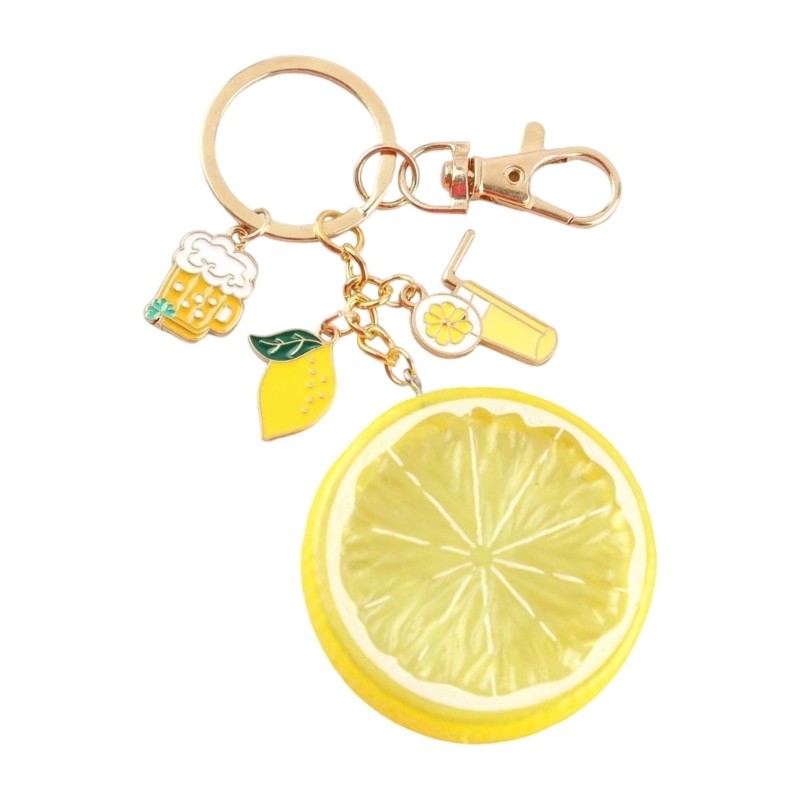 RUN พวงกุญแจ Lemon Charm พร้อมคลิปหนีบฮาร์ดแวร์สําหรับพกพาทุกวัน