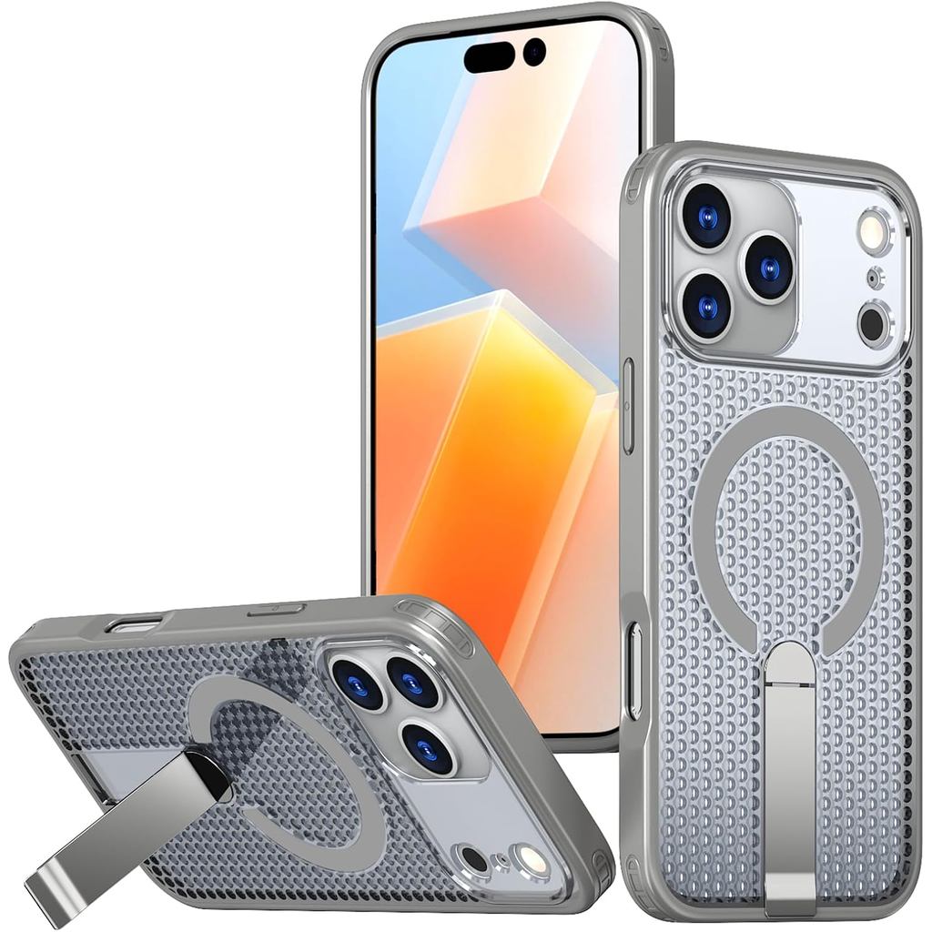 สําหรับiPhone 17 Pro Maxเคสแม่เหล็กพร้อมที่วางAnti Drop Ultra-Thinกึ่งโปร่งใสซิลิโคนกันกระแทกสําหรับ
