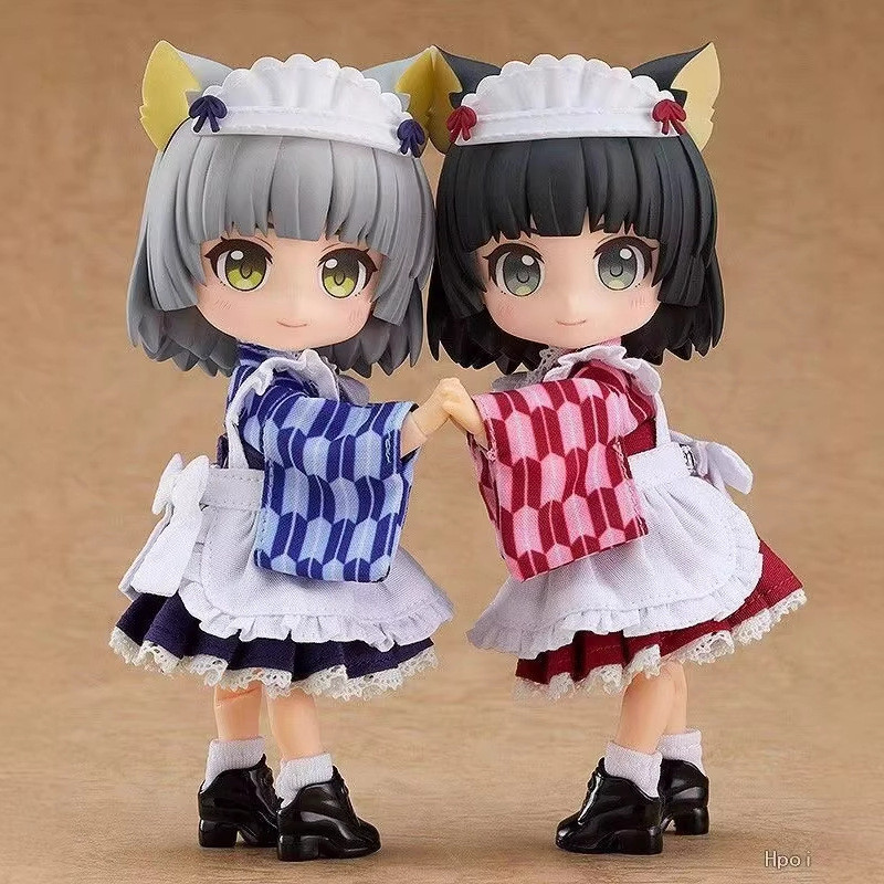 ขายร้อน-Xiaoxue Xiaoying Zhenyi Chibi Cat-Ear Maid Action Figure, Kawaii Q-version อะนิเมะสะสม
