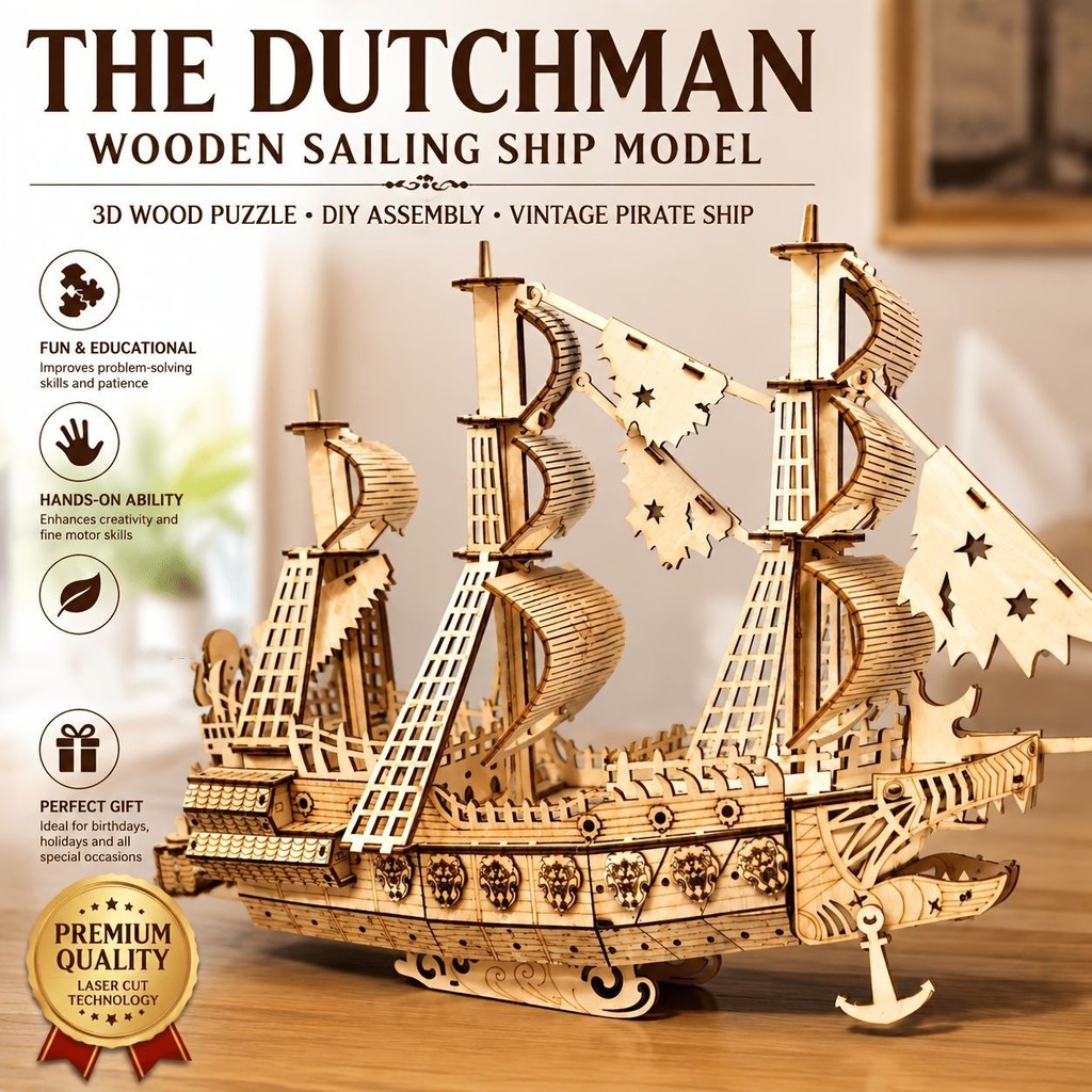 Flying Dutchman 3D สามมิติปริศนาของเล่นเพื่อการศึกษา diy หัตถกรรมของขวัญ Airship