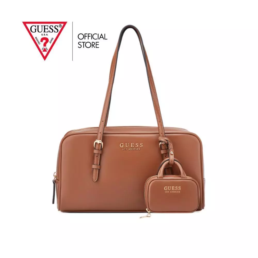 GUESS กระเป๋า รุ่น LG186609 JUSTINA SHOULDER SATCHEL สีน้ำตาล