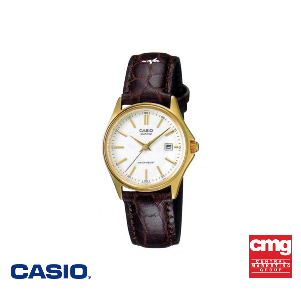 CASIO นาฬิกาข้อมือ CASIO รุ่น LTP-1183Q-7ADF สายหนังแท้ สีน้ำตาล
