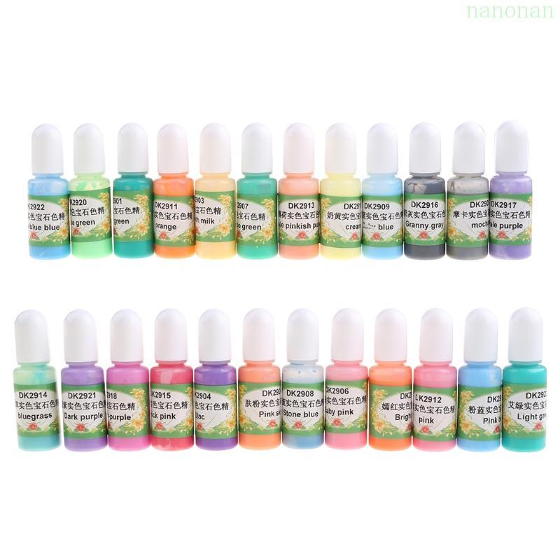 Nan 24 สี Art Ink Resin Pigment Kit Liquid Resin Colorant Dye Ink Paint