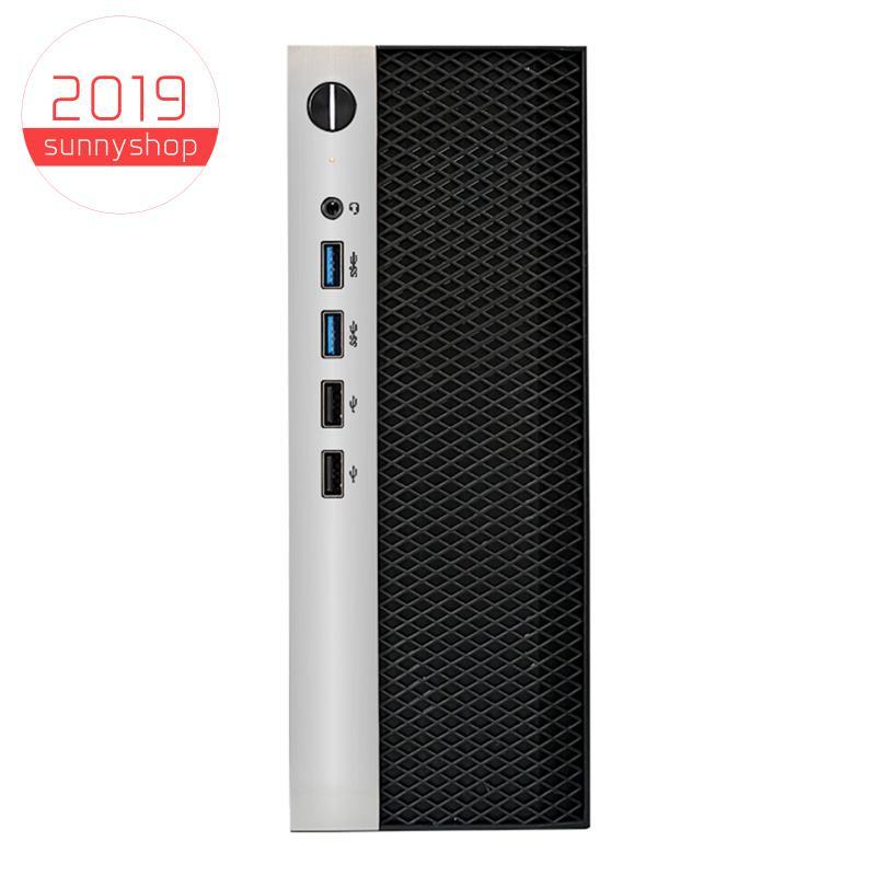 [sunnyshop2019]เคสคอมพิวเตอร์ Mini ITX แชสซี HTPC พร้อม 4XUSB รองรับ PSU 1U เข้ากันได้กับเมนบอร์ด MI
