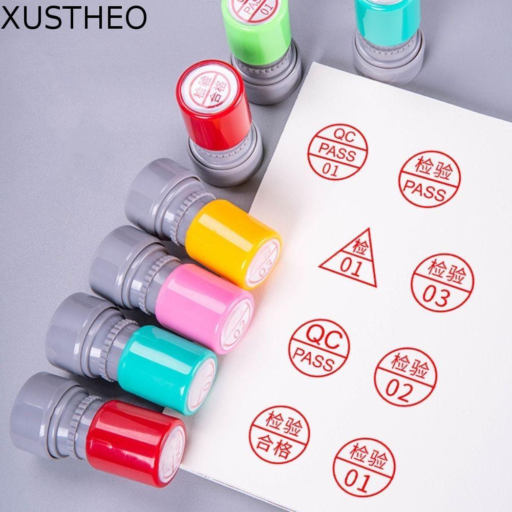 XUSTHEO Quality PASS Stamp, IQC Self-Inking QA QC Inspect Stamp, Pocket FQC Time- saving OQC Quality