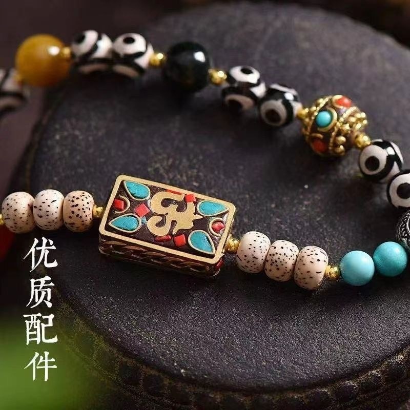 ธรรมชาติ Star Moon Bodhi Amulet Thangka Lanyard Wenwan สร้อยคอทิเบต Dzi ลูกปัด Tangka จี้โซ่ TEH8