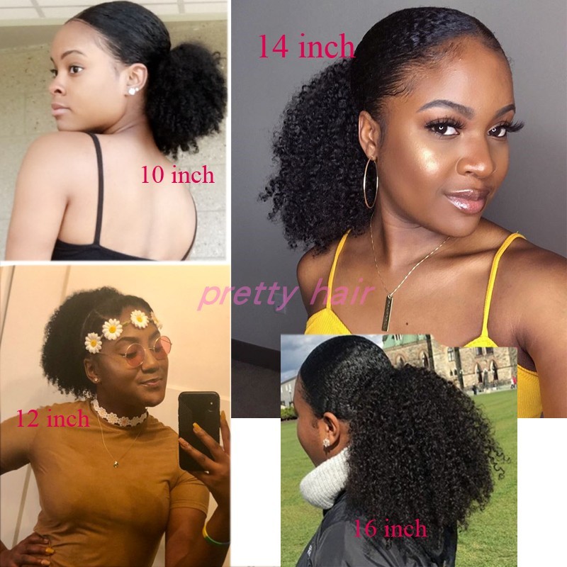 4B 4C Afro Kinky คลิปผมหางม้าใน Pony Tail Hair Extensions